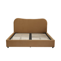 Wave-Shaped Upholstered Platform Bed – 2 Color Options, Queen & King Size
