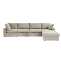 Sky Cloud Sectional Sofa | Modular Washable 160-Inch Linen L-Shaped Sectionals 5-Seaters