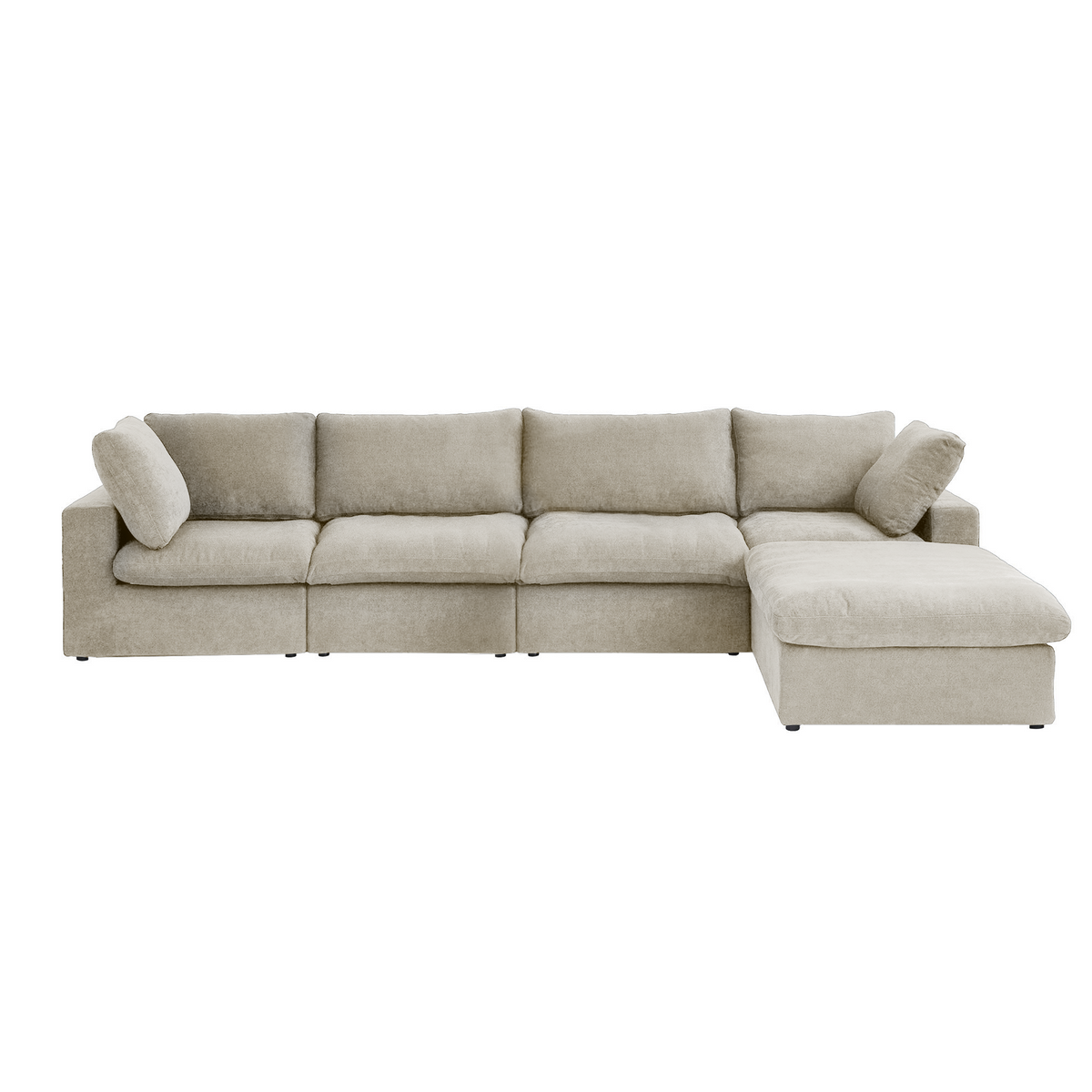 Sky Cloud Sectional Sofa | Modular Washable 160-Inch Linen L-Shaped Sectionals 5-Seaters