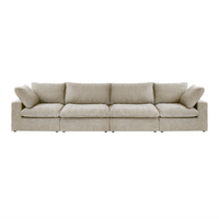 Sky Cloud Sectional Sofa | Replaceable Cover 160-Inch Linen Sleepers 4-Seaters
