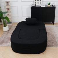Foldable Sofa Bed, Compressed Pure Sponge Teddy Velvet Floor Couch, 4 Color Options Multi-Functional Sleeper Chair for Living Room Bedroom