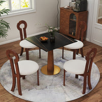 Solid Wood Conversation Table – Multi-Shape & Material Options + Column Base, Light Retro Leisure Table