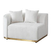 Contemporary Curved Couch in Sherpa Cover