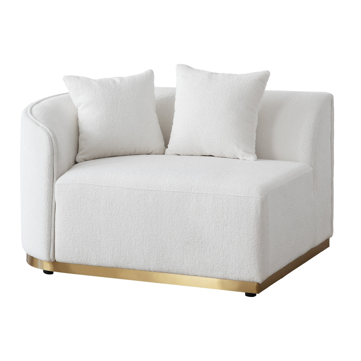Contemporary Curved Couch in Sherpa Cover