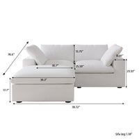 Sky Cloud Sectional Sofa | Pet-Friendly Cover 80-Inch Linen L-Shaped Sectionals 3-Seaters