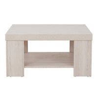 Travertine Block Leg Square Coffee Table
