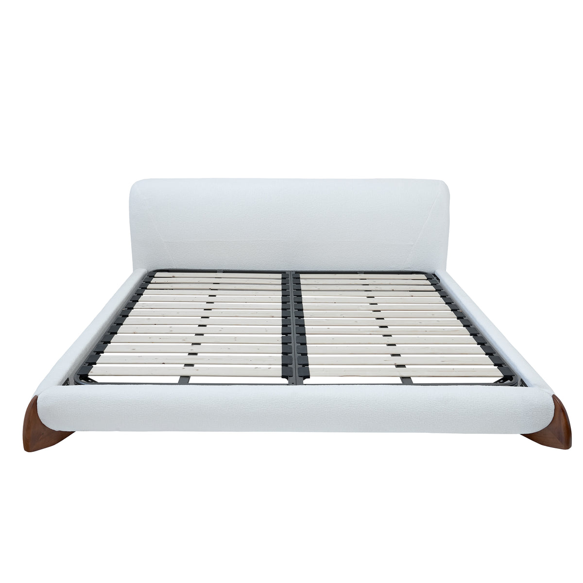 Boucle Fabric Minimalist King Size Bed