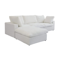 Enlarge the Product Image Button Sky Cloud Sectional Sofa | Washable Cover 120-Inch Linen L-Shaped Sectionals 4-Seaters