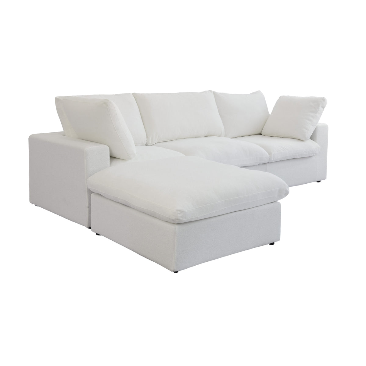 Enlarge the Product Image Button Sky Cloud Sectional Sofa | Washable Cover 120-Inch Linen L-Shaped Sectionals 4-Seaters