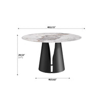 2 Sizes Round Pandora-Color Dining Table – Optional Rotating Lazy Susan, Black Pedestal Base