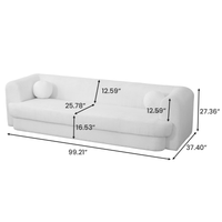 Modern Sherpa Wide Seat Sofa