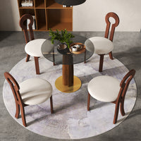 Light Luxury Conversation Table – Multi-Shape & Material Options + Multi-Column Solid Wood Leg, Retro Luxury Leisure Table