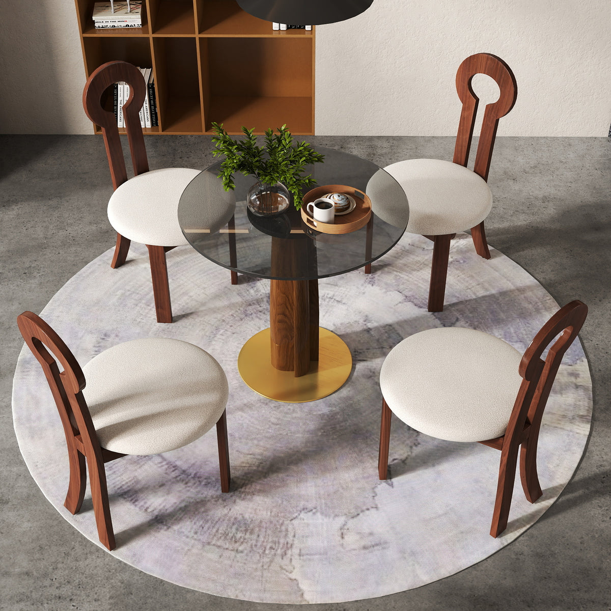 Light Luxury Conversation Table – Multi-Shape & Material Options + Multi-Column Solid Wood Leg, Retro Luxury Leisure Table