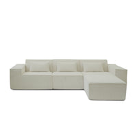 Compressible Modular Sectional Sofa – Cloud Velvet Fabric + Flexible Assembly, Minimalist Relaxed Vibe Living Room Sofa