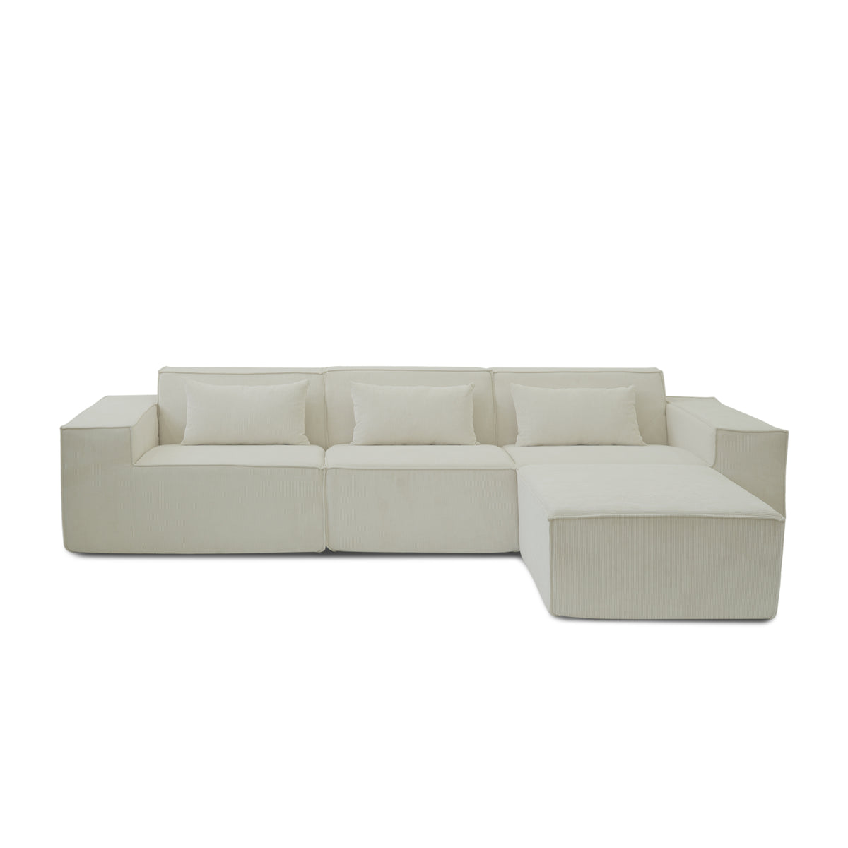 Compressible Modular Sectional Sofa – Cloud Velvet Fabric + Flexible Assembly, Minimalist Relaxed Vibe Living Room Sofa