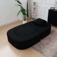 Foldable Sofa Bed, Compressed Pure Sponge Teddy Velvet Floor Couch, 4 Color Options Multi-Functional Sleeper Chair for Living Room Bedroom