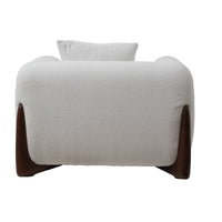 Artistic Sherpa Couch Sofa with Solid Wood Legs