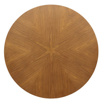 Round Wood Dining Table, Tulip Pedestal Dining Table with Starburst Veneer Tabletop