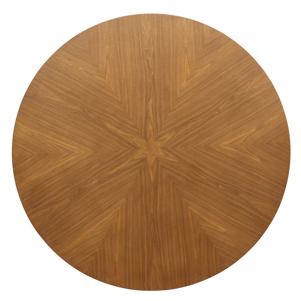 Round Wood Dining Table, Tulip Pedestal Dining Table with Starburst Veneer Tabletop