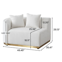 Contemporary Curved Couch in Sherpa Cover