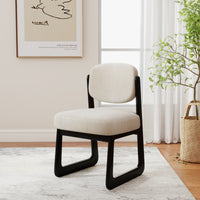 Minimalist Linen Fabric Dining Chair Set – Solid Wood Frame, 2-Pack / 4-Pack Optional