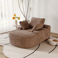 Double Armrest Chaise Lounge Lazy Sofa, Compressed Full Sponge Single Couch, 4 Color Options Corduroy Accent Chair