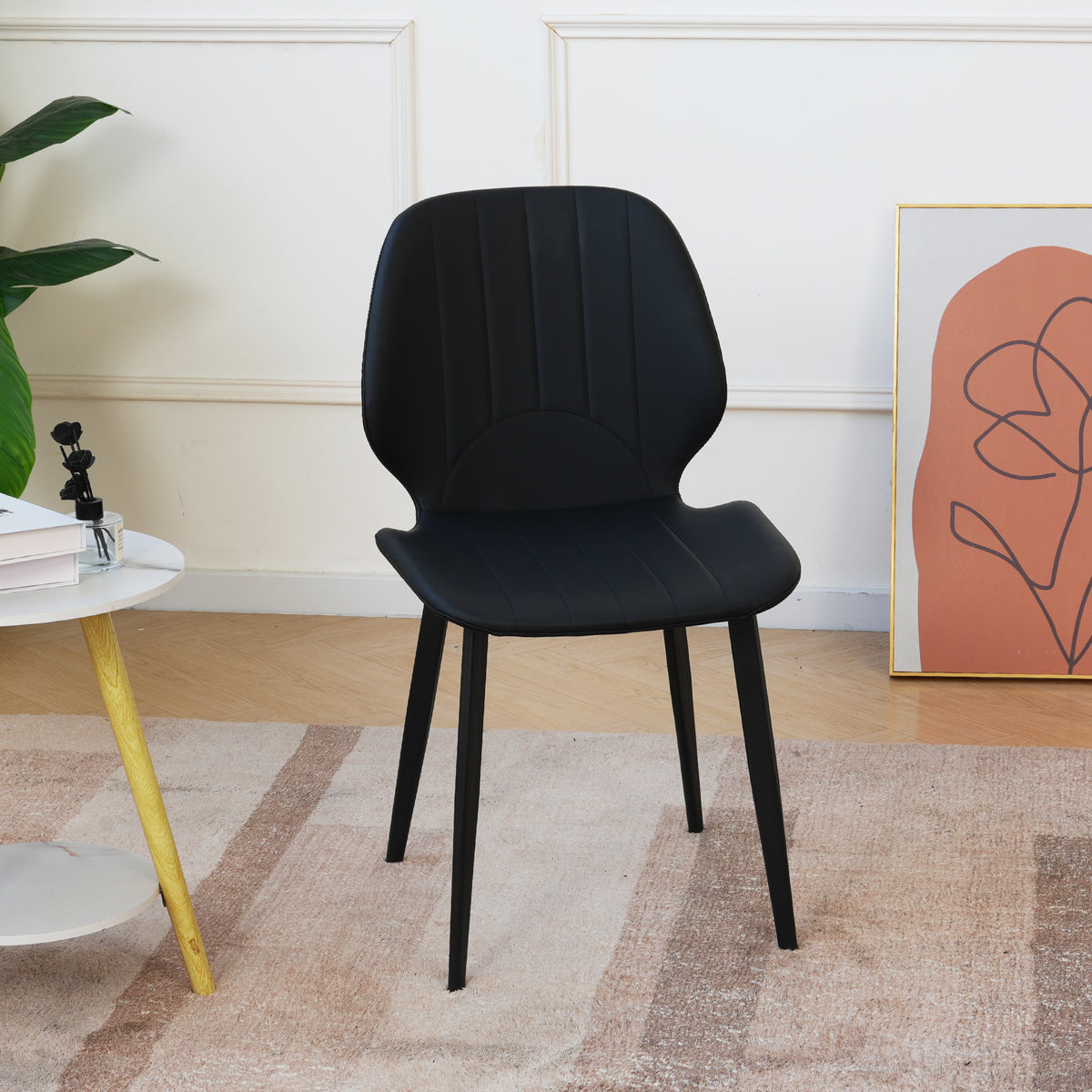 Modern Vertical Stitch PU Upholstered Dining Chair Set – 2 Color Options, 2-Pack / 4-Pack Available