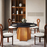 2 Sizes, 3 Tabletop Colors & 2 Leg Colors Round Dining Table – Optional Rotating Lazy Susan