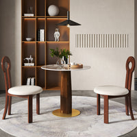Light Luxury Conversation Table – Multi-Shape & Material Options + Multi-Column Solid Wood Leg, Retro Luxury Leisure Table