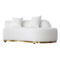 Contemporary Curved Couch in Sherpa Cover