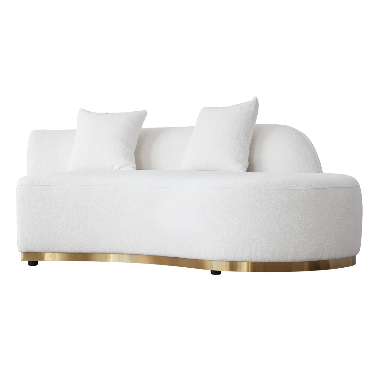 Contemporary Curved Couch in Sherpa Cover