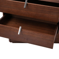 Rotating 3-Drawer Walnut Nightstand – Modern Rotatable Bedside Table with Metal Handles