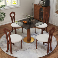Solid Wood Conversation Table – Multi-Shape & Material Options + Column Base, Light Retro Leisure Table