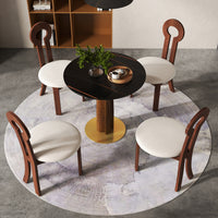 Light Luxury Conversation Table – Multi-Shape & Material Options + Multi-Column Solid Wood Leg, Retro Luxury Leisure Table