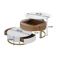 Lift-Top Nesting Coffee Table with Storage – 2 Tabletop Options (Black/White Sintered Stone)