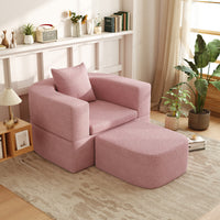 Foldable Sofa Bed, Compressed Pure Sponge Teddy Velvet Floor Couch, 4 Color Options Multi-Functional Sleeper Chair for Living Room Bedroom