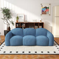 Double Armrest Cloud Sofa, Compressed Pure Sponge Teddy Velvet Couch, 4 Color Options Plush Upholstered Sofa for Living Room