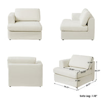 Modular L-Shaped Boucle Sectional Sofa, 2 Color Options, Freely Reconfigurable Fabric Couch with Chaise Lounge