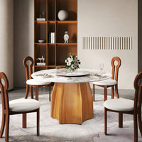 2 Sizes, 3 Tabletop Colors & 2 Leg Colors Round Dining Table – Optional Rotating Lazy Susan