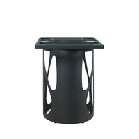 2 Sizes & 3 Colors Rectangular Dining Table – Artistic Cutout Metal Pedestal Base
