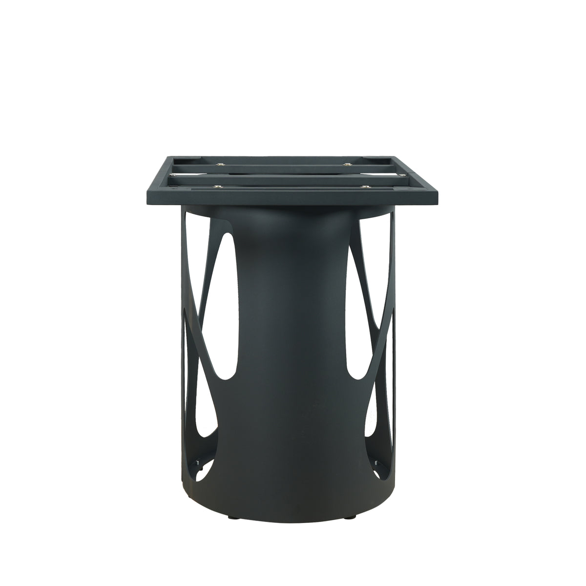 2 Sizes & 3 Colors Rectangular Dining Table – Artistic Cutout Metal Pedestal Base