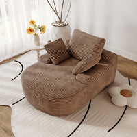 Double Armrest Chaise Lounge Lazy Sofa, Compressed Full Sponge Single Couch, 4 Color Options Corduroy Accent Chair