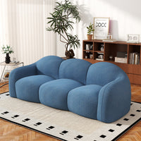Double Armrest Cloud Sofa, Compressed Pure Sponge Teddy Velvet Couch, 4 Color Options Plush Upholstered Sofa for Living Room