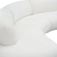 Curved Modular Sofa with Textured Fabric – Modern Minimalist Sectional