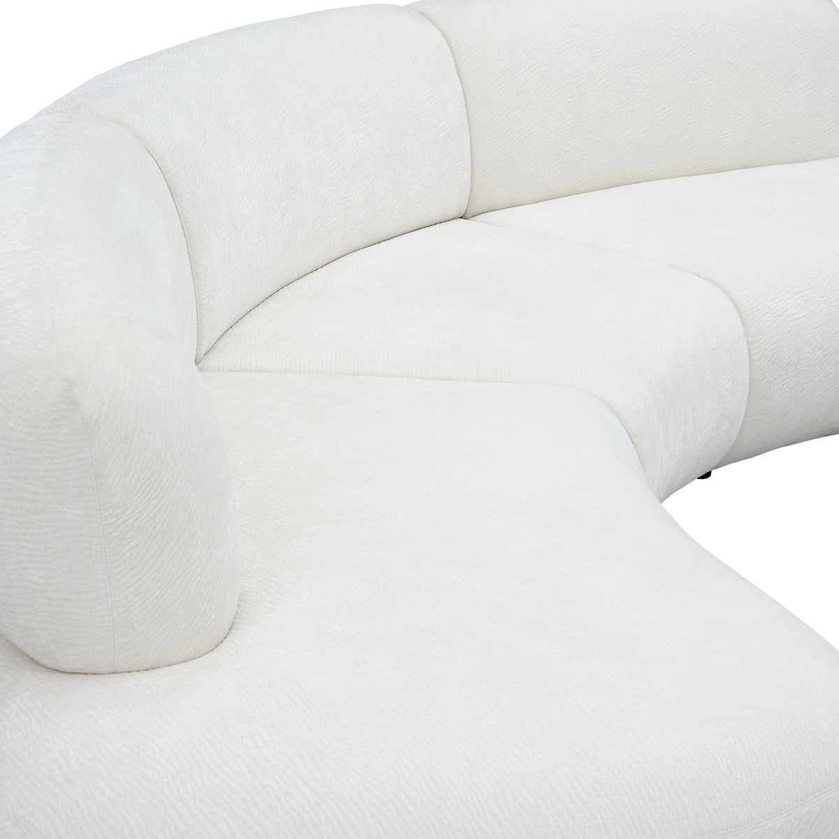 Curved Modular Sofa with Textured Fabric – Modern Minimalist Sectional