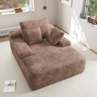 Modular Corduroy Lazy Sofa – Convertible Single Chaise Lounge with Pillows for Living Room/Bedroom