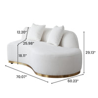 Contemporary Curved Couch in Sherpa Cover