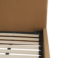 Wave-Shaped Upholstered Platform Bed – 2 Color Options, Queen & King Size