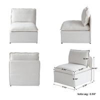 Modular L-Shaped Linen-Look Sectional Sofa, 4 Color Options, Freely Reconfigurable Couch with Removable Washable Covers & Sturdy Iron Frame