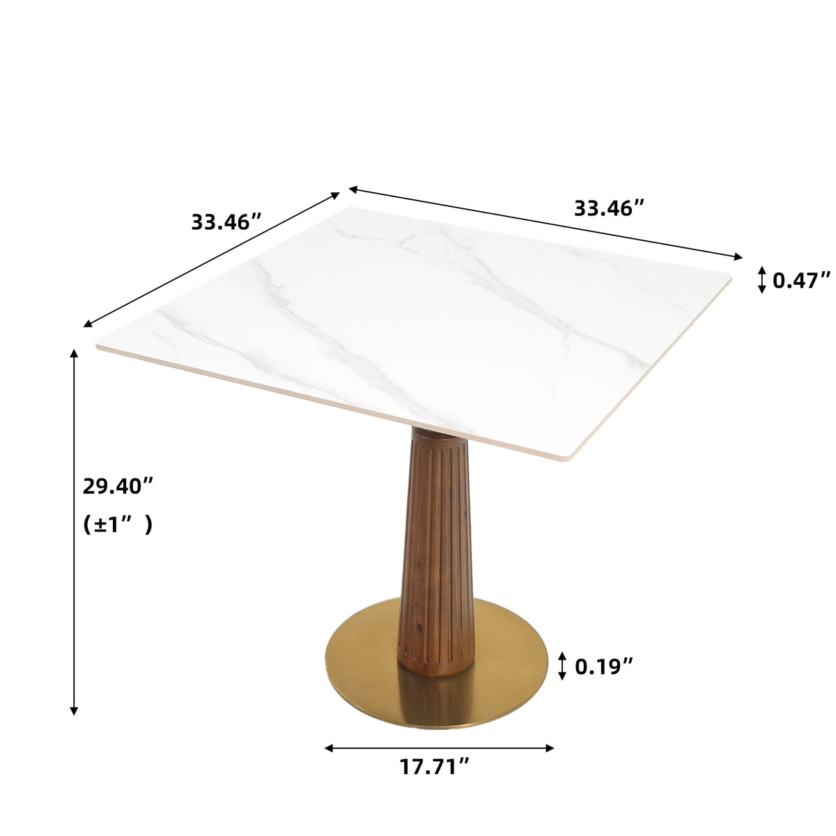 Solid Wood Conversation Table – Multi-Shape & Material Options + Column Base, Light Retro Leisure Table
